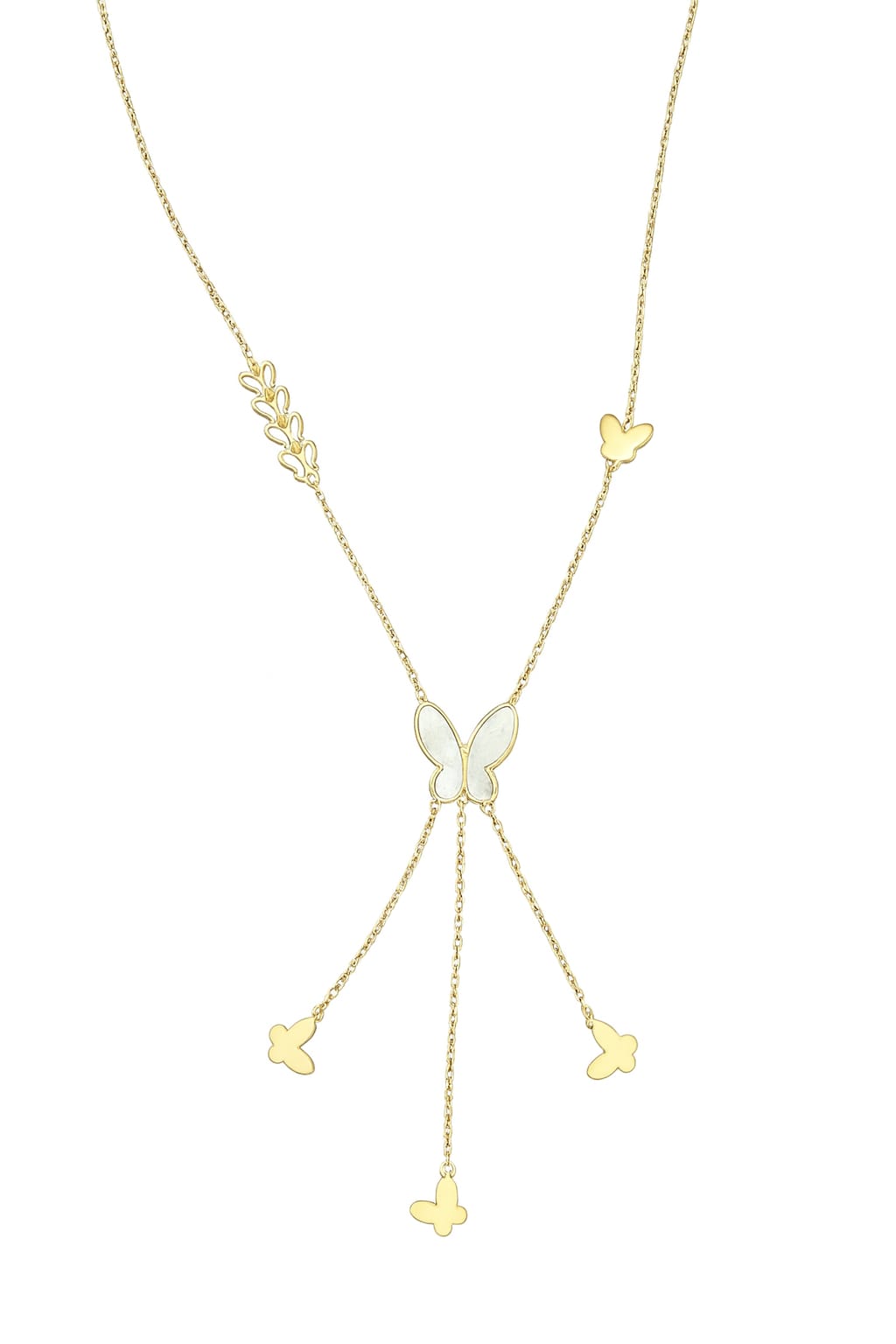 Stainless Steel Butterfly Pendant Necklace – Gold