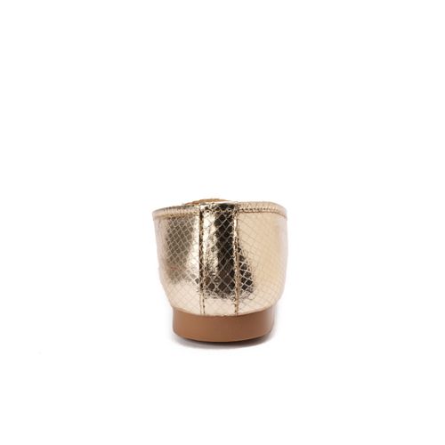 Faux Leather Ballet Flats - Gold