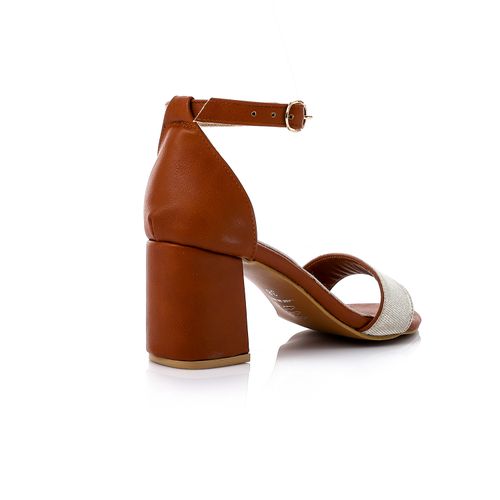 Faux leather Glamour Sandal - Brown
