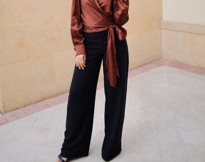 Crepe Straight-Leg Trousers