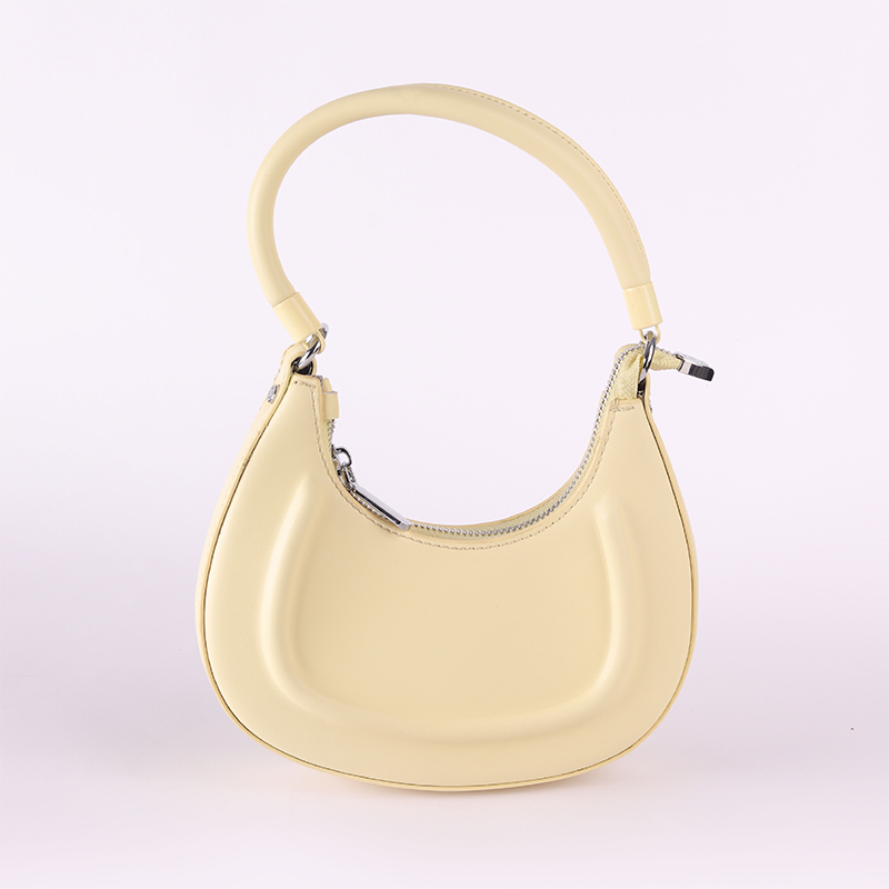 Faux Leather Pearl Chain Shoulder Bag – Yellow