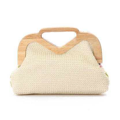 Wicker Crochet Floral Clutch Handbag – Multicolor