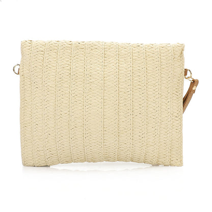Straw Clutch Eye Bag - Beige
