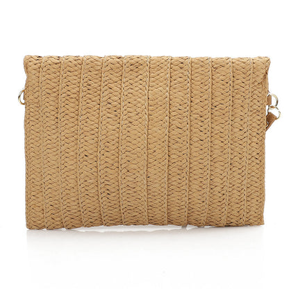 Straw Clutch Eye Bag - Brown