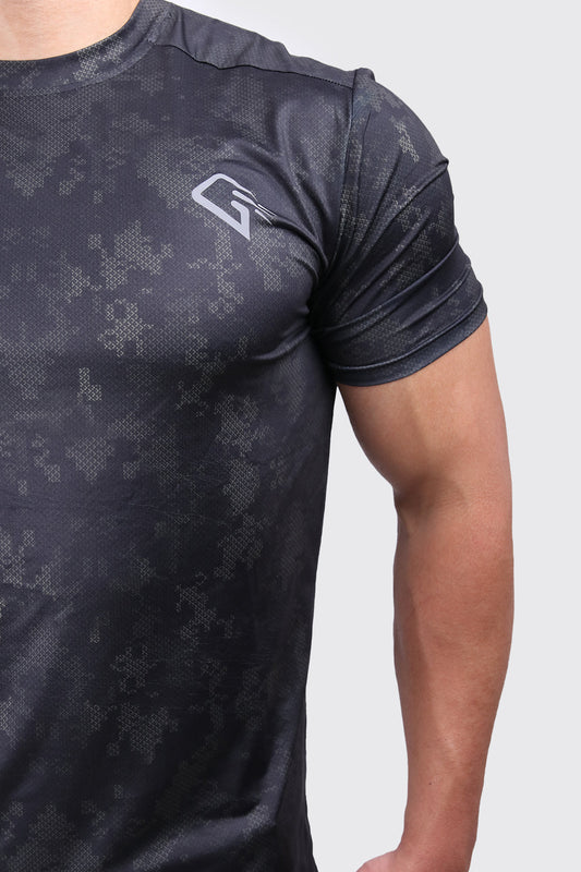 Synthetic Oceanic Ombre T-Shirt - Black