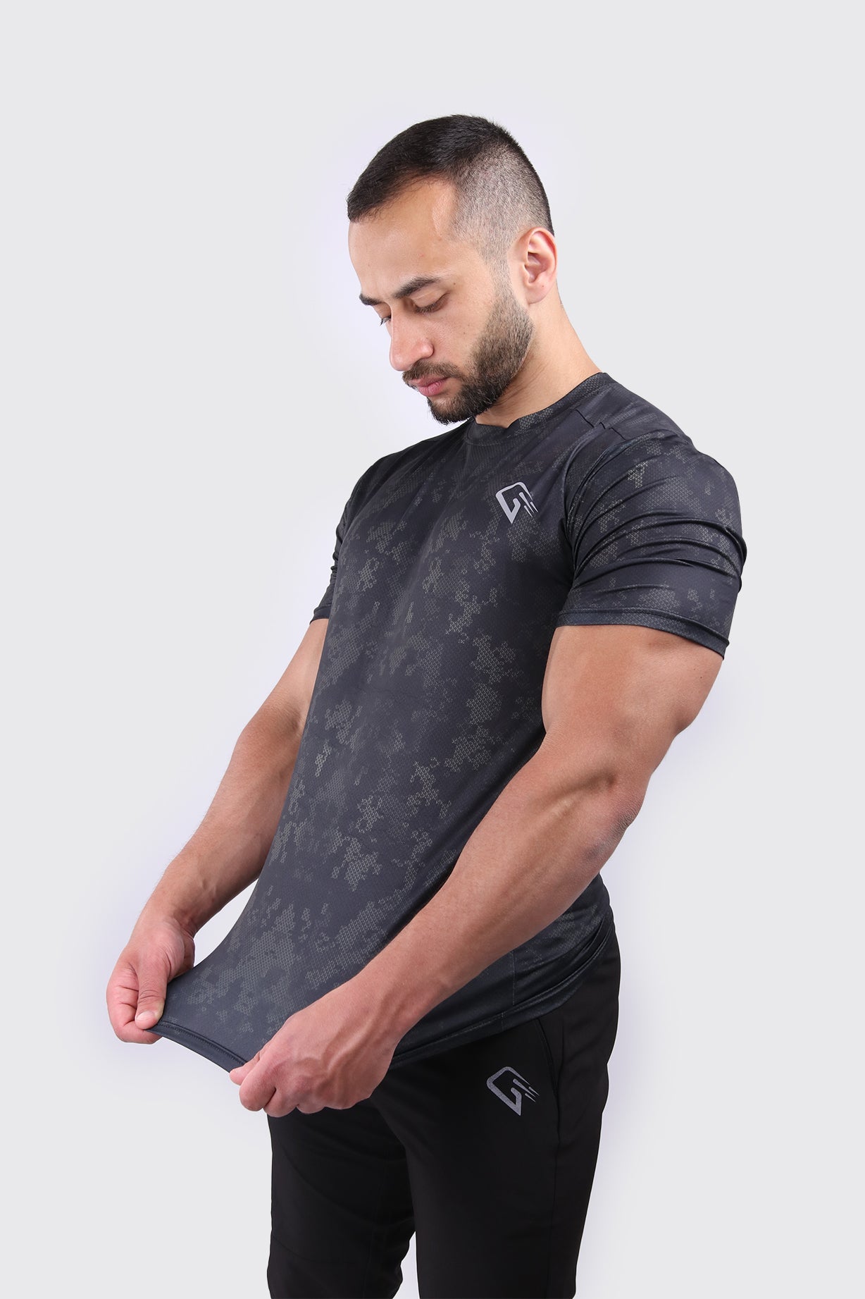 Synthetic Oceanic Ombre T-Shirt - Black