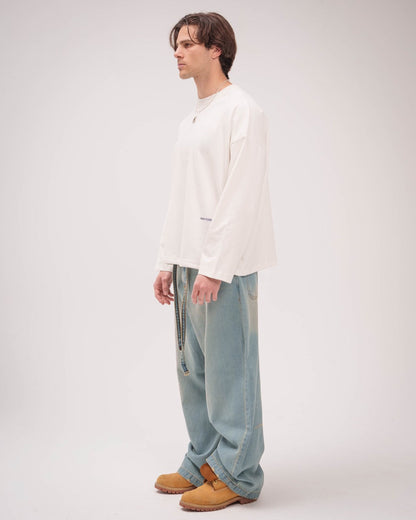 Unisex White Basic Long Sleeve