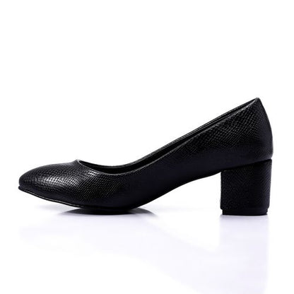 Faux Leather Classic Embossed Pump