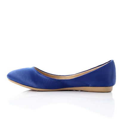 Suede Texture Ballet Flats – Blue