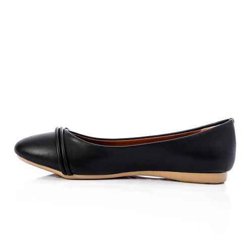 Faux Leather Knotted Pointed Flats – Black