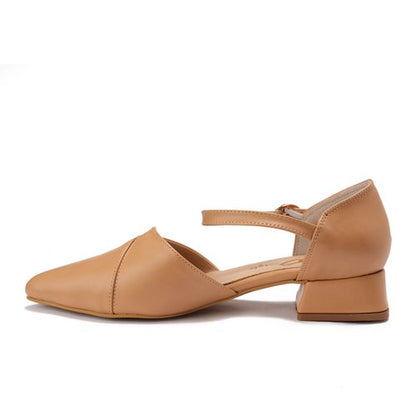 Faux Leather D'Orsay Pump - Khaki