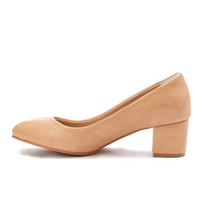 Faux Leather Classic Embossed Pump