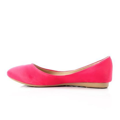 Suede Texture Ballet Flats – Fuchsia
