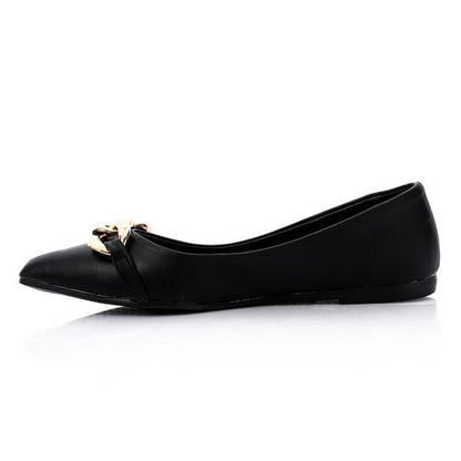 Leather Comfortable Ballerina - Black
