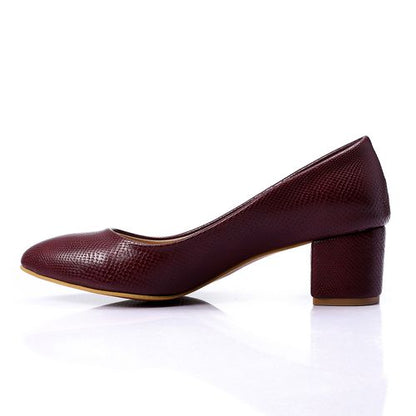 Faux Leather Classic Embossed Pump