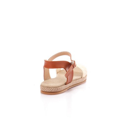 Woven Ankle Strap Sandals - White