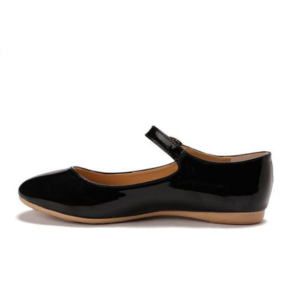 Black Patent Leather Mary Janes Flats