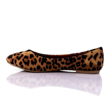 Suede Ballet Flats - Leopard