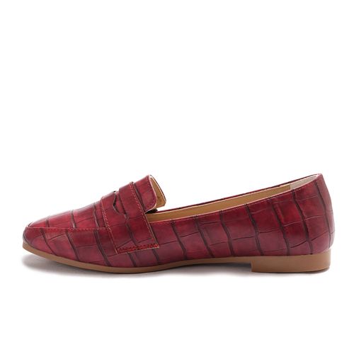 Faux Leather Comfortable Shoes - Red