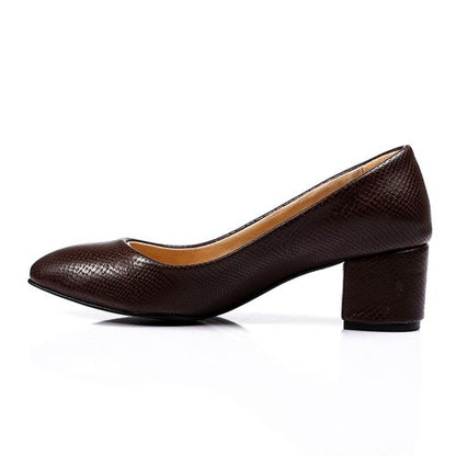 Faux Leather Classic Embossed Pump