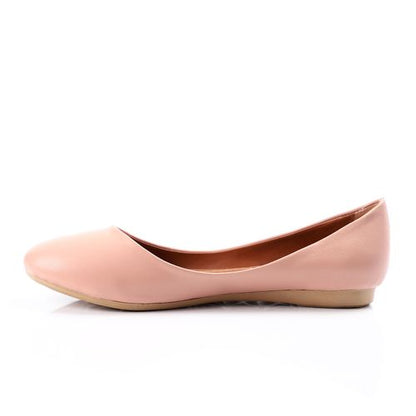 Faux Leather Ballet Flats – Nude Pink