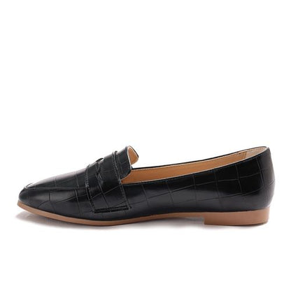 Faux Leather Comfortable Shoes - Black