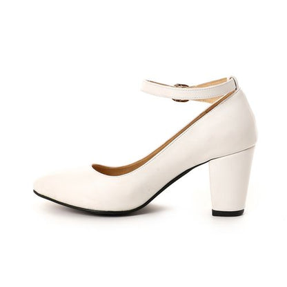 Faux leather High Heels - White