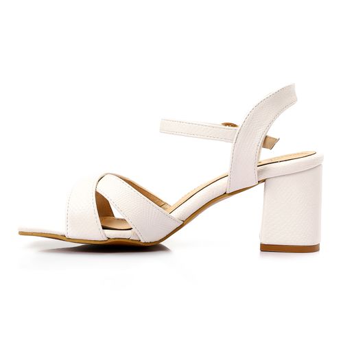 Faux Leather Open-Toe Cut-Out Block Heel Sandal