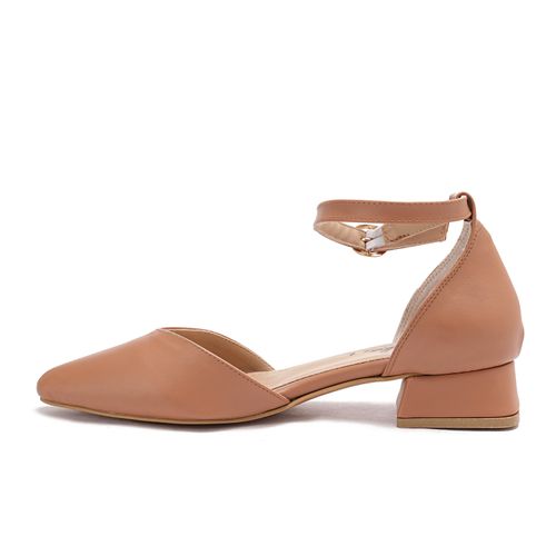 Faux Leather D'Orsay Pump - Nude