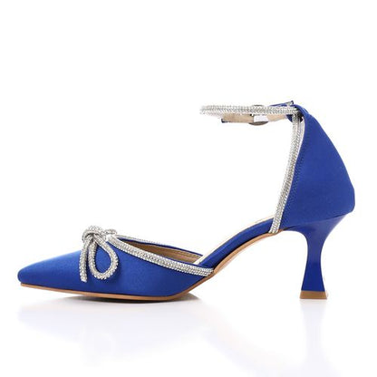 Satin Bow Classic Shoes - Blue
