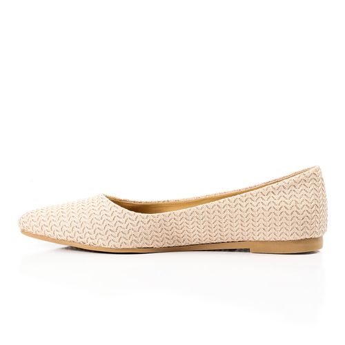 Glitter Fabric Ballet Flats – Gold