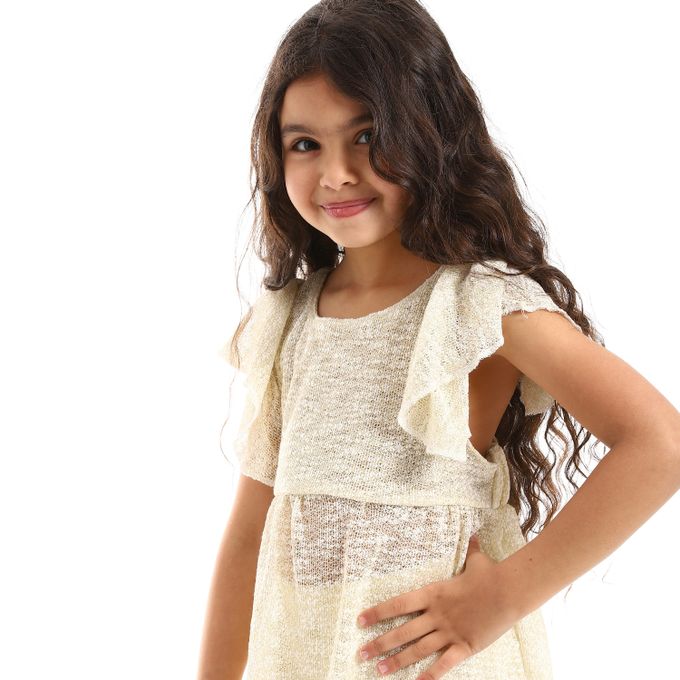 Back Lace Stitched Girls Dress