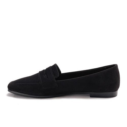 Faux Suede Classic Loafers – Black