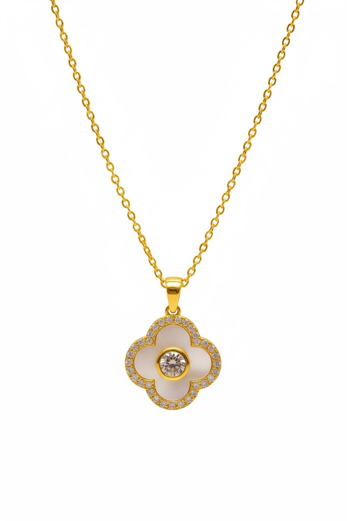 Stainless Steel Clover Pendant Necklace – Gold