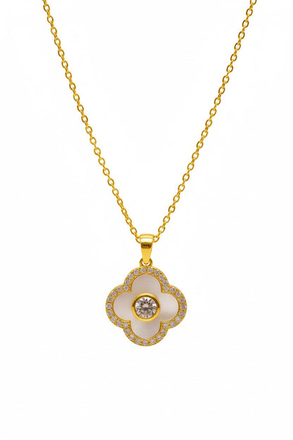 Stainless Steel Clover Pendant Necklace – Gold