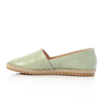 Faux Leather Flat Ballerina - Lime