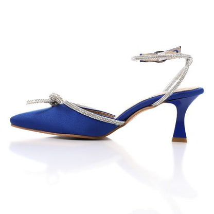 Satin Bow Classic Shoes - Blue
