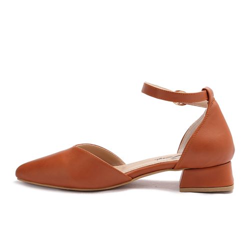 Faux Leather D'Orsay Pump - Tan