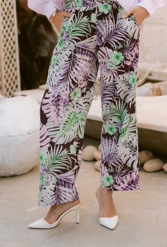 Soft Crepe Floral Pants – Multicolor