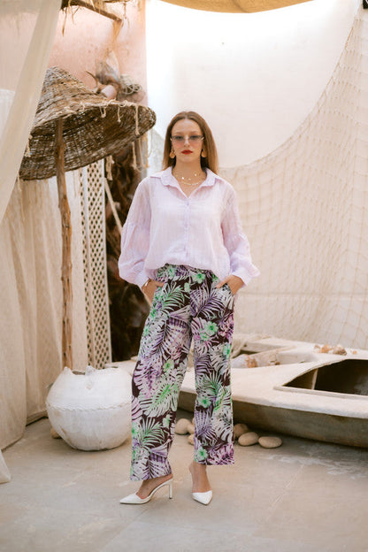 Soft Crepe Floral Pants – Multicolor