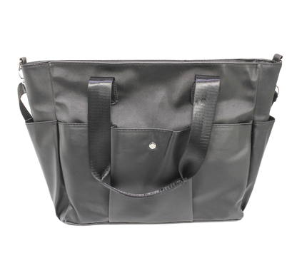 Faux Leather Shoulder Bags - Black