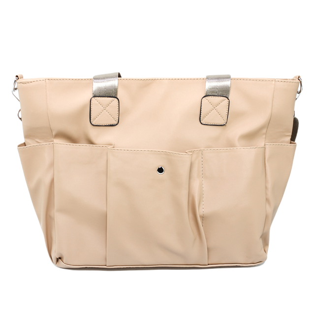 Faux Leather Shoulder Bags - Beige