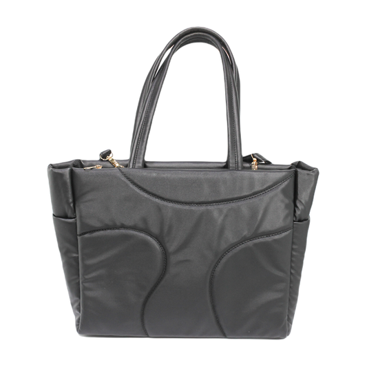 Faux Leather Stylish Shoulder Bag - Black