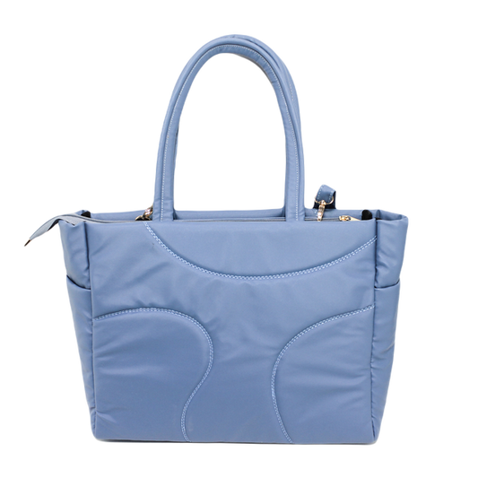Faux Leather Stylish Shoulder Bag - Blue