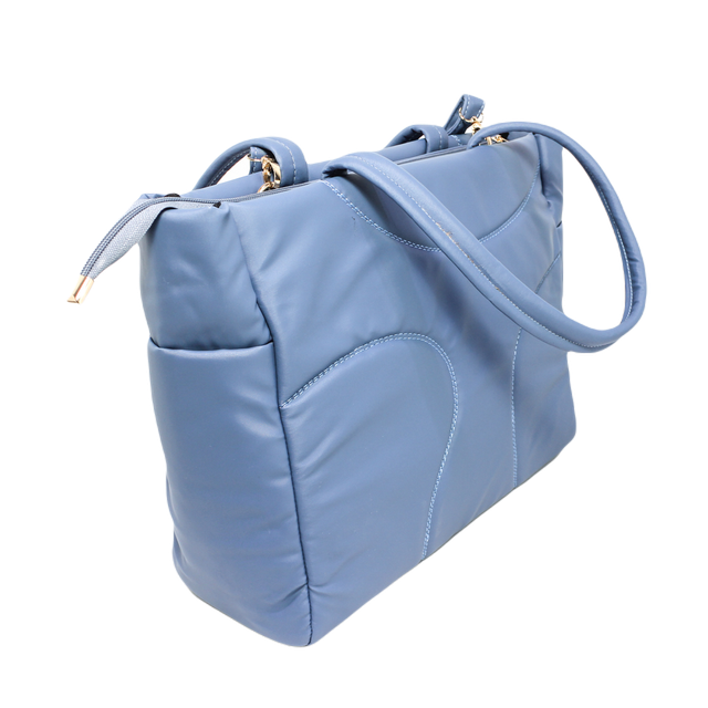 Faux Leather Stylish Shoulder Bag - Blue
