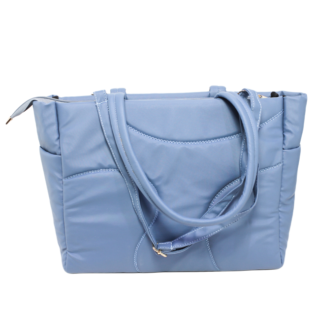 Faux Leather Stylish Shoulder Bag - Blue
