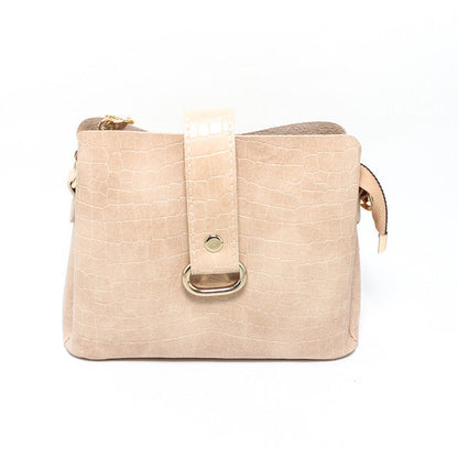 Faux Leather Elegant Handbags - Beige