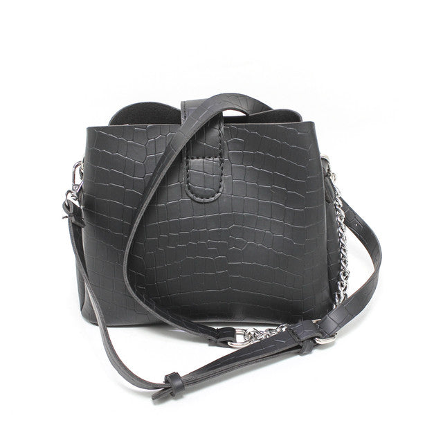 Faux Leather Elegant Handbags - Black