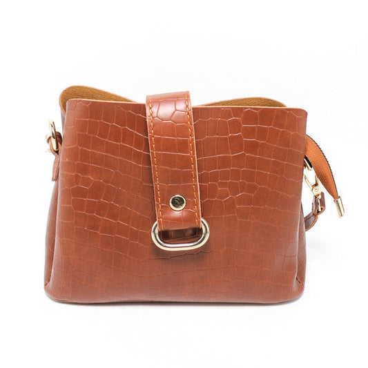 Faux Leather Elegant Handbags - Camel