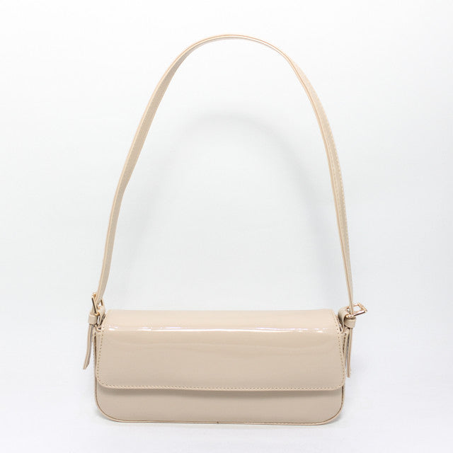 Faux Leather Elegant Handbags - Beige